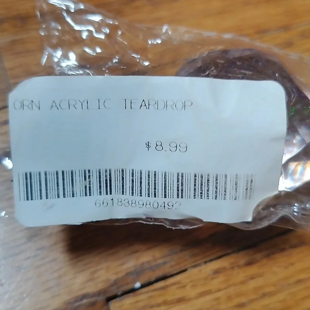Acrylic Teardrop Christmas Ornament BRAND NEW
